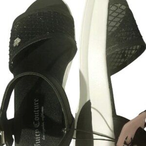 NWT 5.5 Womens Strap Sandals IMPRESS Black White Mesh Rhinestone Silver Crown